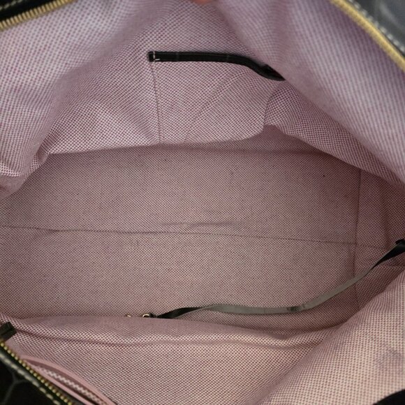 Dooney & Bourke Croc Embossed Leather Travel Duffel 22” Black Overnight Bag - Picture 5 of 16